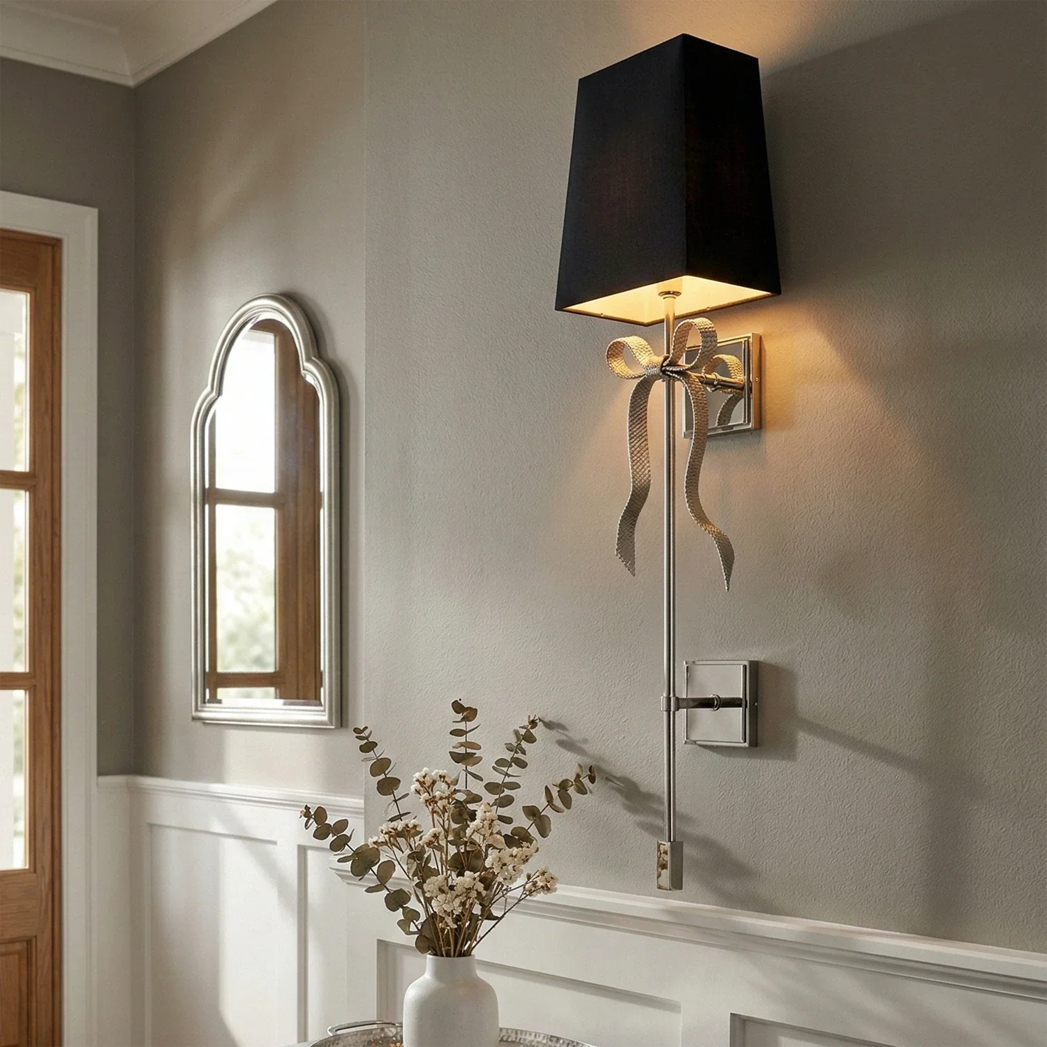 Ribbed Ribbon Bow Wall Lamp