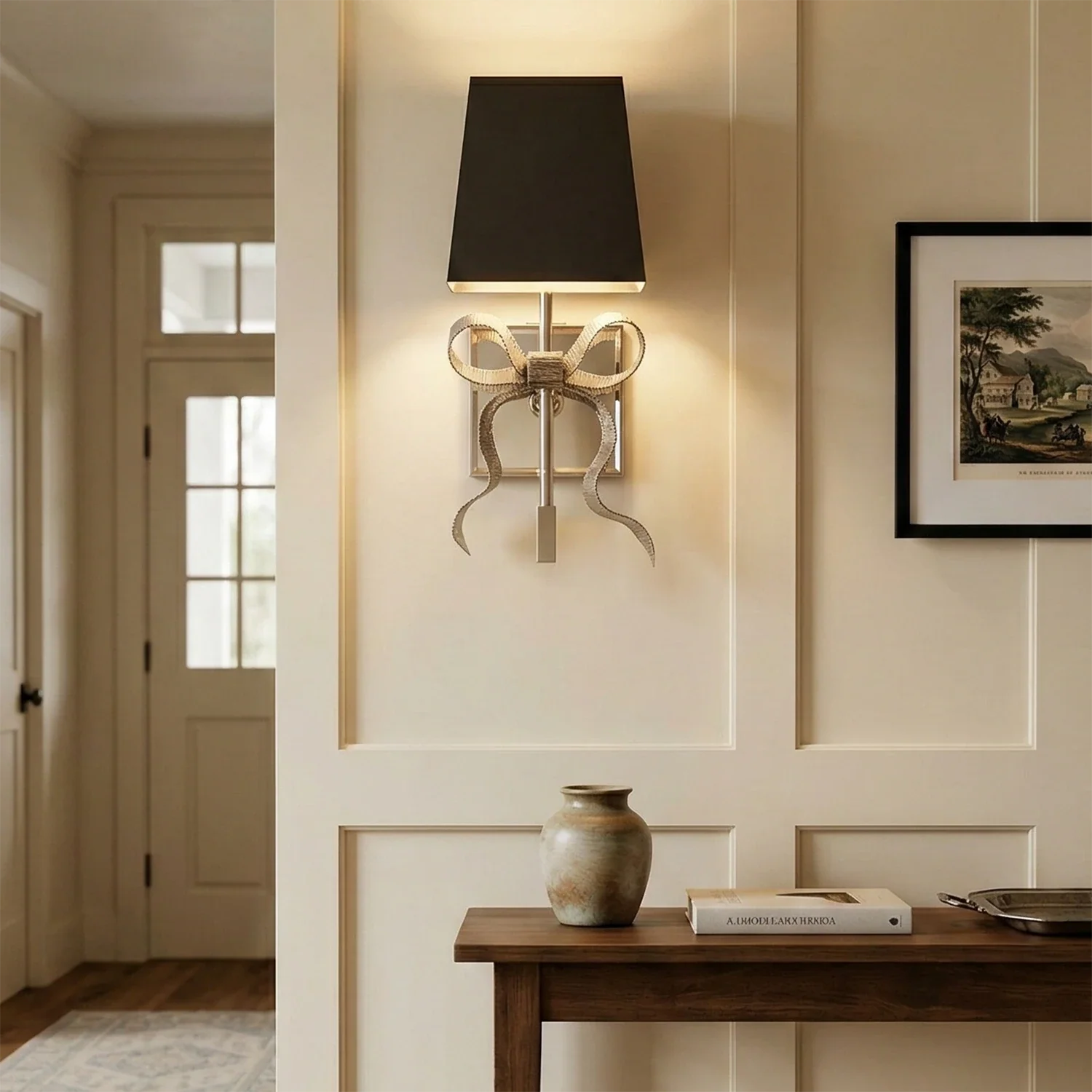Ribbed Ribbon Bow Wall Lamp