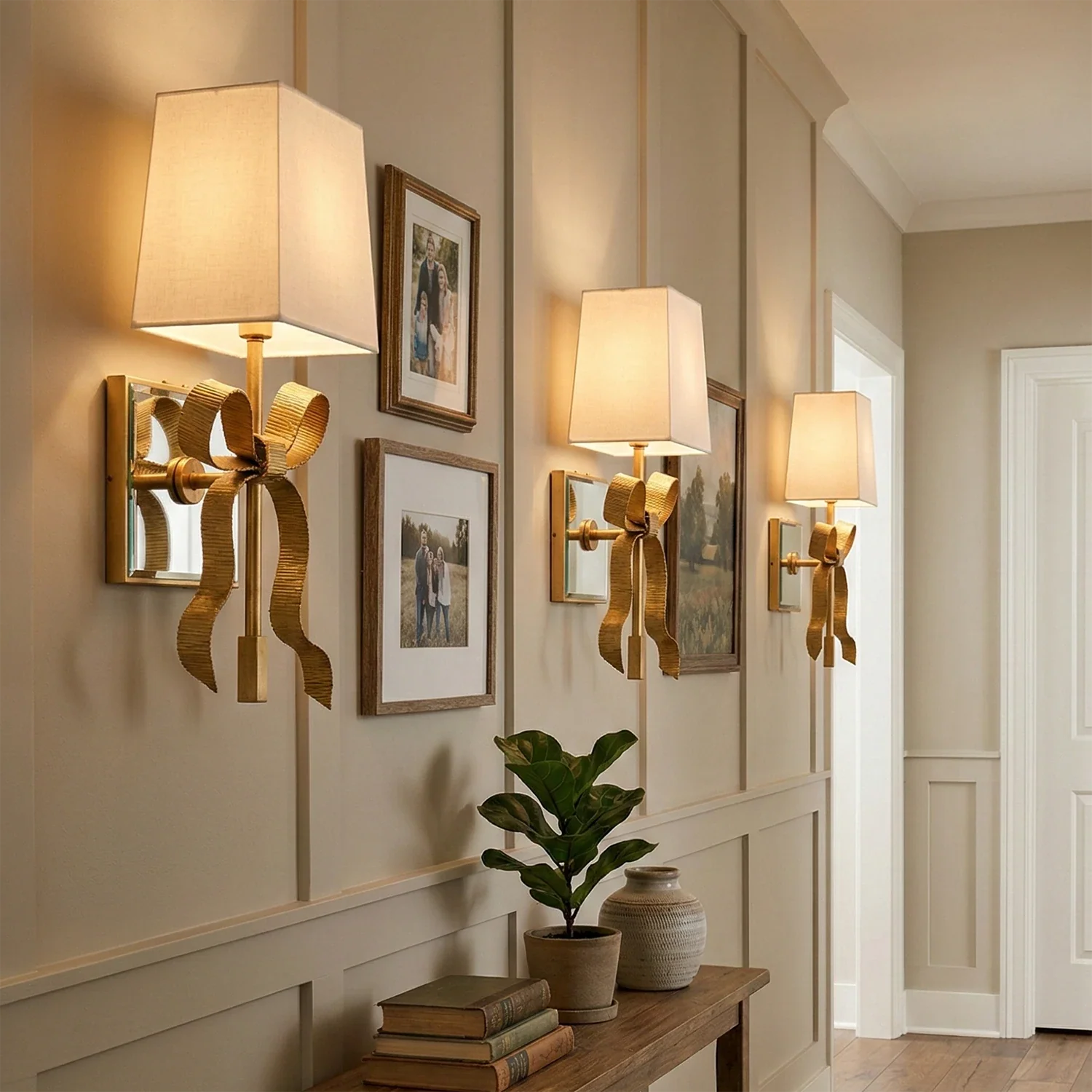 Ribbed Ribbon Bow Wall Lamp