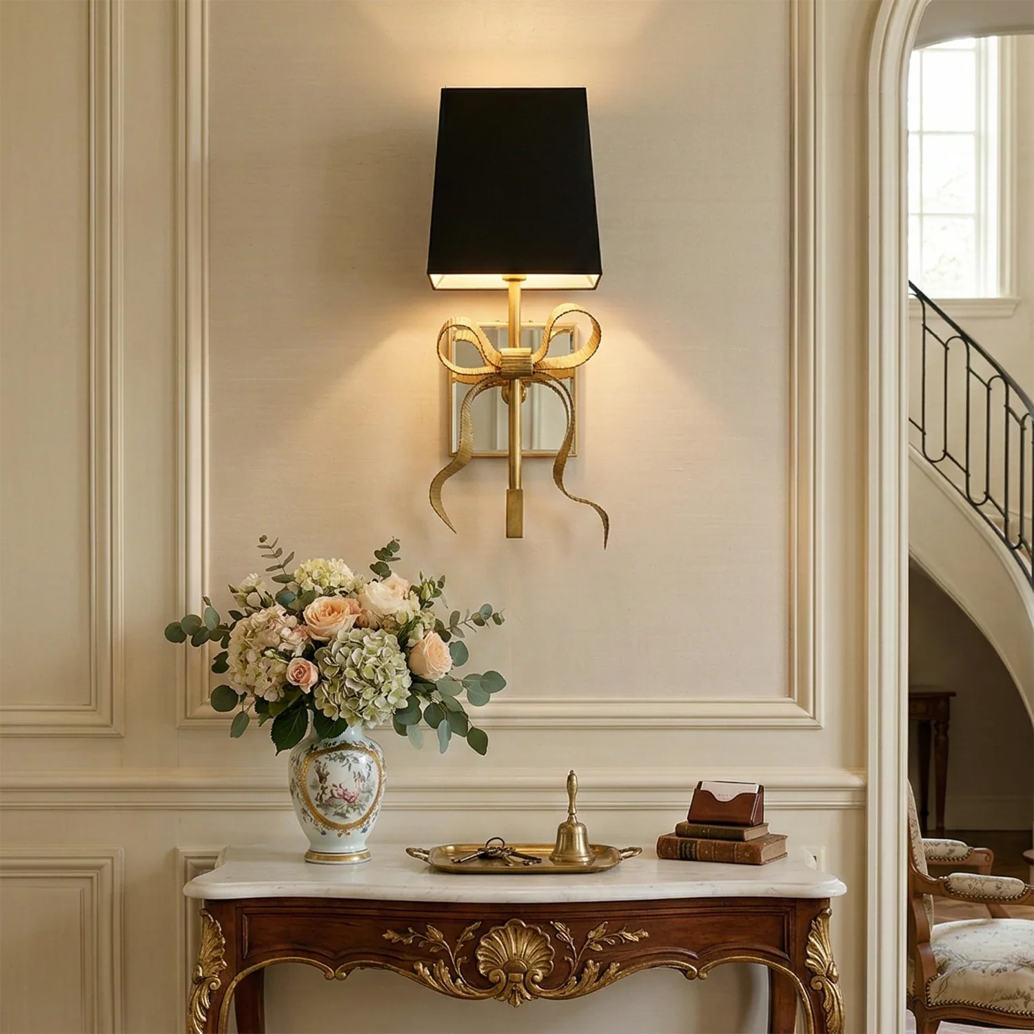 Ribbed Ribbon Bow Wall Lamp
