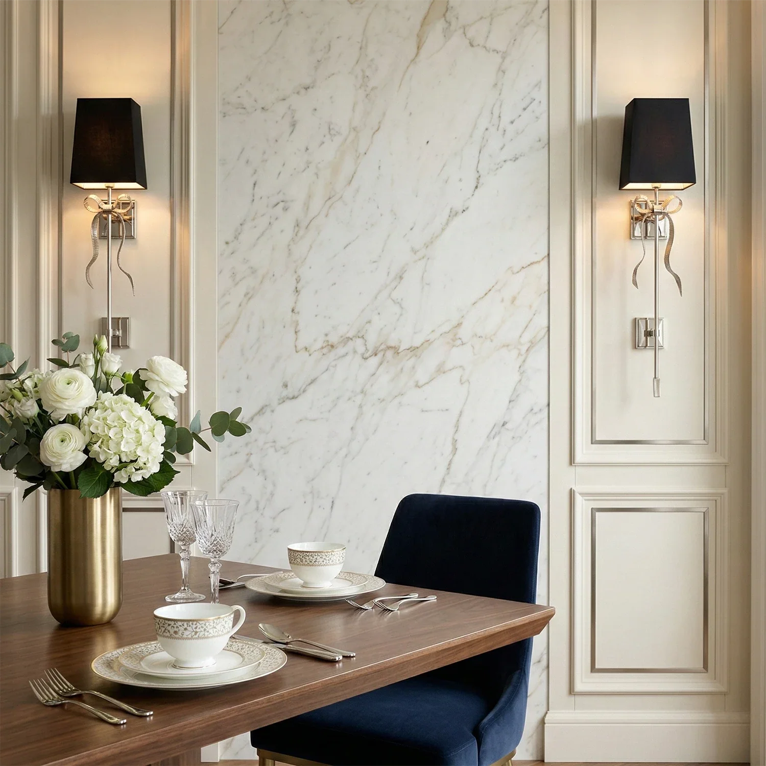 Ribbed Ribbon Bow Wall Lamp