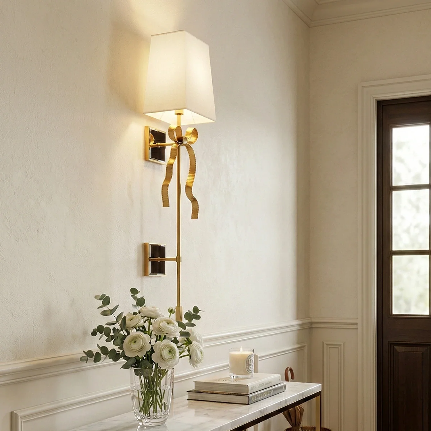 Ribbed Ribbon Bow Wall Lamp