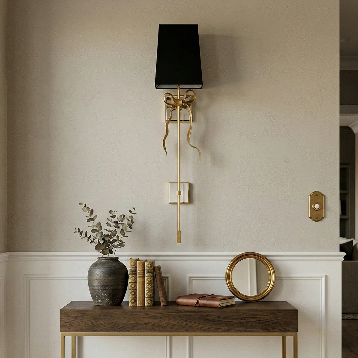 Ribbed Ribbon Bow Wall Lamp