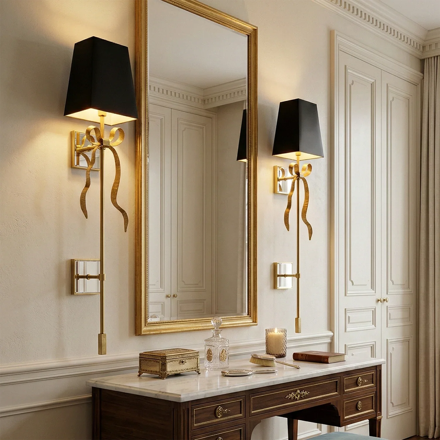 Ribbed Ribbon Bow Wall Lamp
