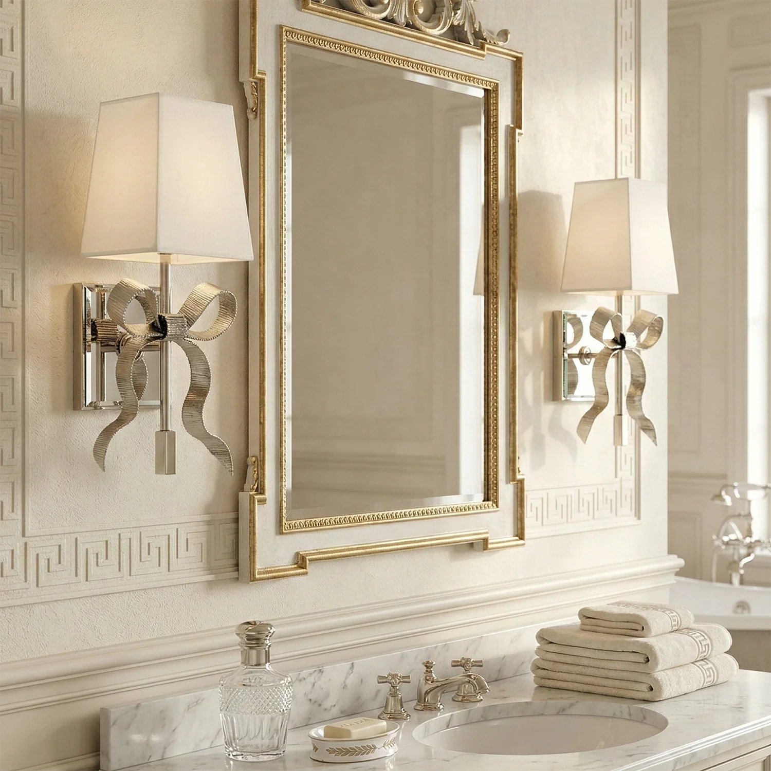 Ribbed Ribbon Bow Wall Lamp