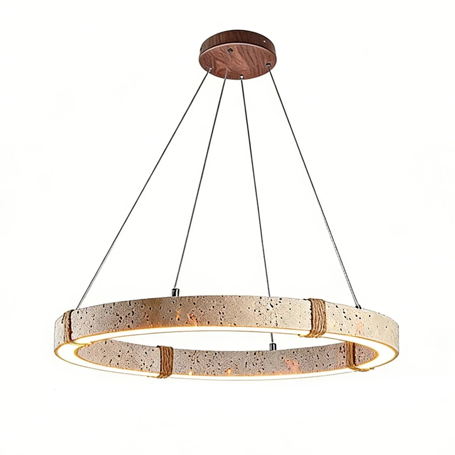 Ringor Minimalist Round Travertine Chandelier