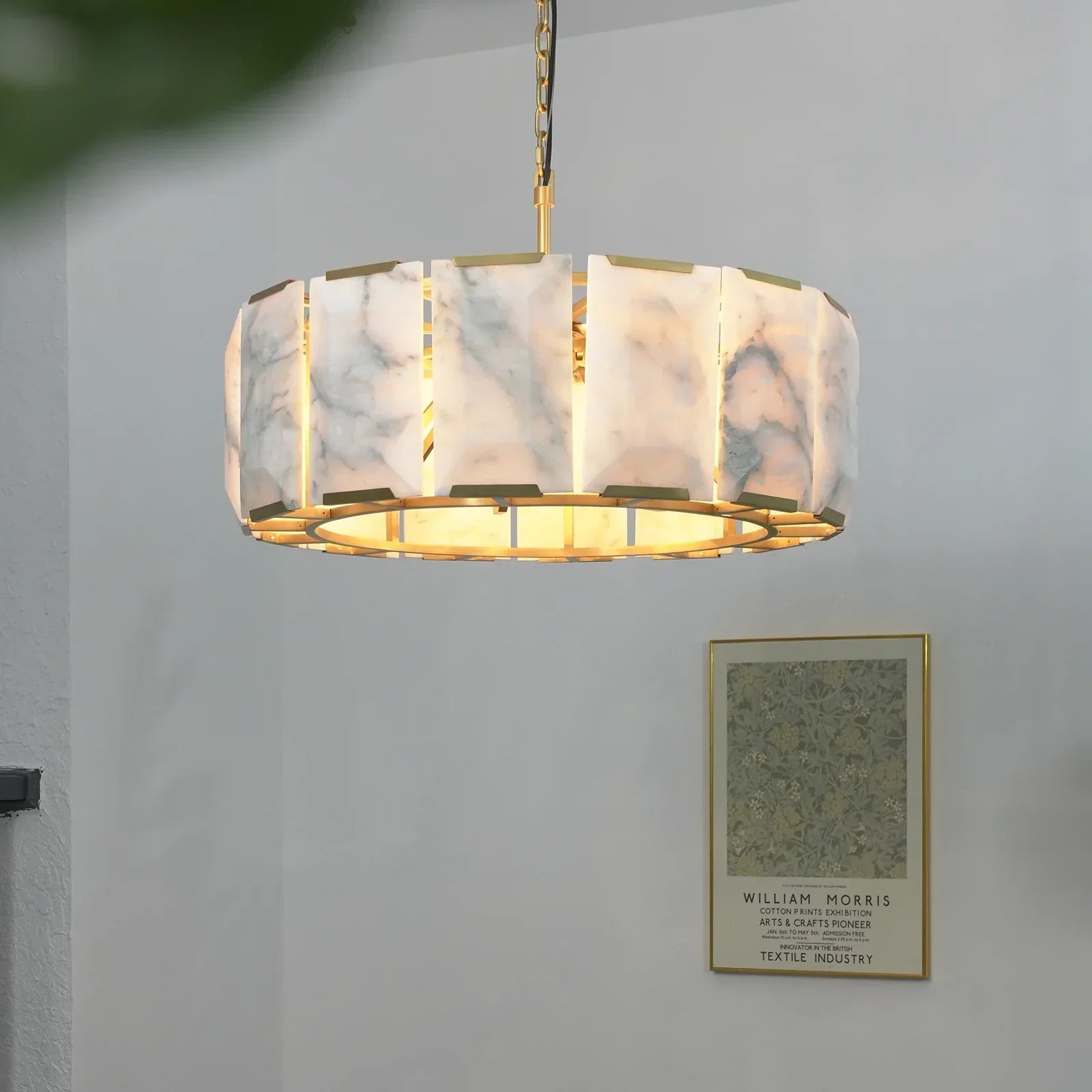 Round Alabaster Calcite Chandelier