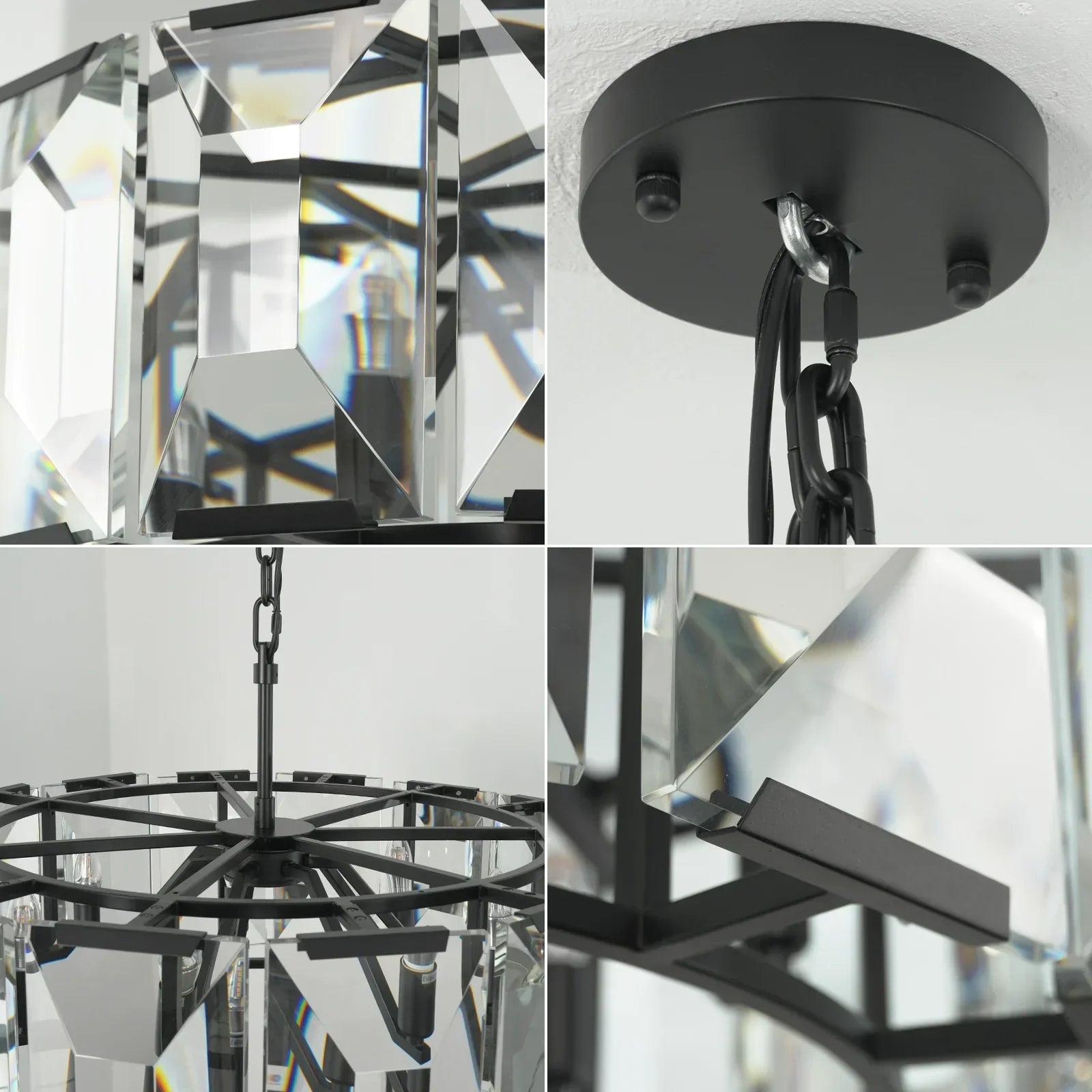 Round Crystal Calcite Chandelier