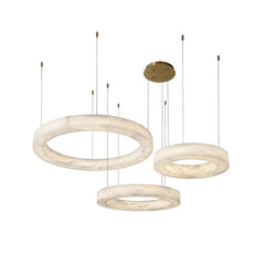 Round Ring Shaped Alabaster Chandelier