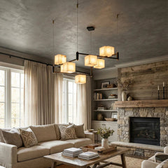 Square Alabaster Box Chandelier