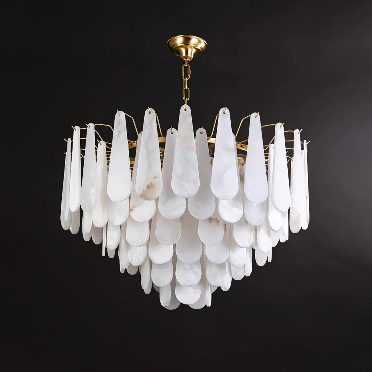 Teardrop Shaped Alabaster Chandelier