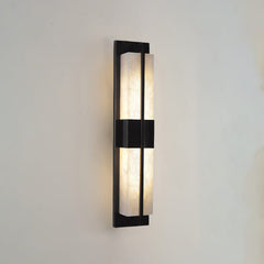 Vertical Alabaster Stone Wall Sconce